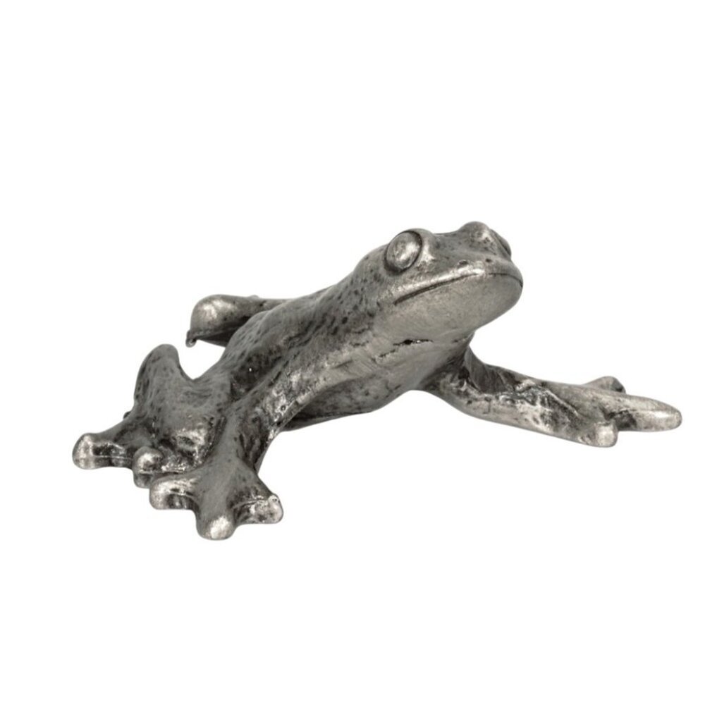 Appco Vintage Pewter Frog Figurine Miniature 1.5" Long Collectible Mini